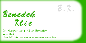 benedek klie business card